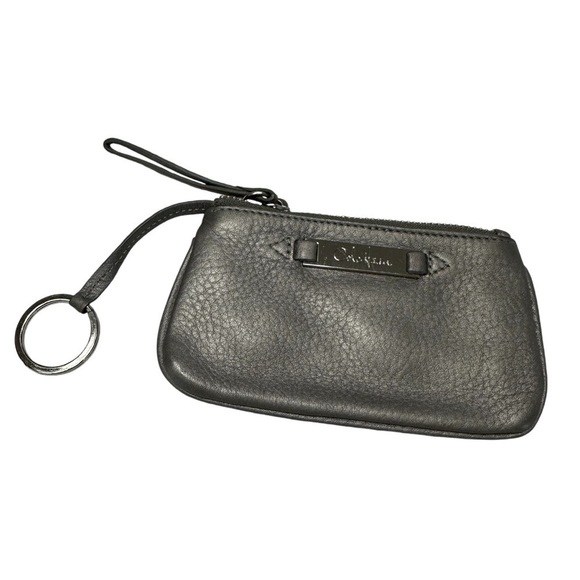 Cole Haan Metallic Pewter Leather Crossbody and Matching Wristlet Keyholder - Picture 8 of 10